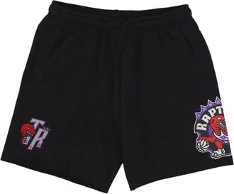 Mitchell & Ness NBA Vintage Logo Fleece Shorts - Heren - Korte Broeken - Zwart - XL - Katoen - Korte Broeken
