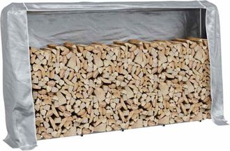 vidaXL Le&ntilde;ero Con Protector De Lluvia 250x25x150 Cm Acero Galvanizado Vidaxl