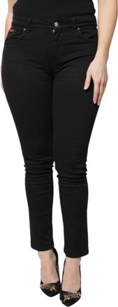 Dolce & Gabbana Womens Black Cotton High Waist Skinny Denim Jeans Elastane Clothing