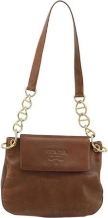 Prada Pre-owned Vintage Schoudertas - Dames - Vintage Schoudertas - Bruin - ONE Size - Leer - Vintage
