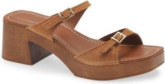 Free People Beck Slide Sandal in Driftwood Tan Suede at Nordstrom, Size 7.5Us