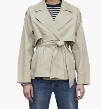 Velvet Nancy Trench Jacket In Khaki