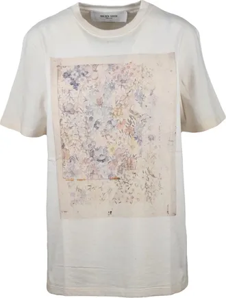 Golden Goose White Cotton Floral T-Shirt
