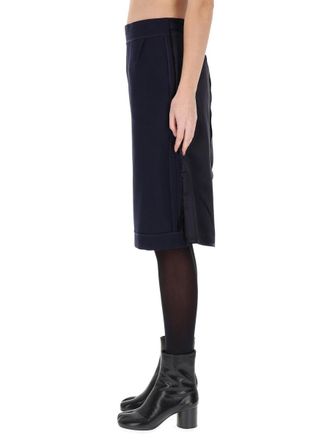 Maison Margiela Zipper Detail Midi Skirt - Blue