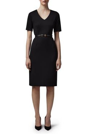 L.k. Bennett Natasha V-Neck Sheath Dress in Black at Nordstrom Rack, Size 14 Us / 18 Uk