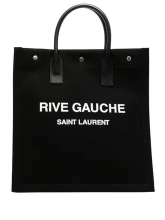 Saint Laurent Shopper met logoprint - Zwart