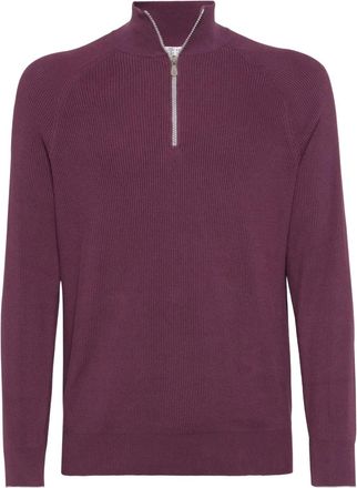 Brunello Cucinelli Maglione in cotone a coste - Viola