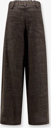 Alysi Womens Trousers Wool-Linen Blend Brown
