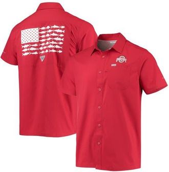 Columbia Mens Columbia PFG Scarlet Ohio State Buckeyes Slack Tide Camp Button-Up Shirt at Nordstrom, Size Medium