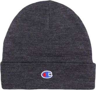 Champion Gedrukte wollen blend pet Donkergrijs - Heren - Hoeden - Grijs - ONE Size - Wol - Accessoires