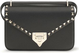 Valentino Garavani Womens Shoulder Bag Rockstud Mini Black Calfskin Calf Leather