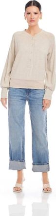 Fifteen Twenty Mara Henley Top In Oatmeal