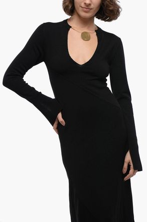 Jil Sander Vestito Lungo in Maglia con Dettaglio Necklace Jil Sander