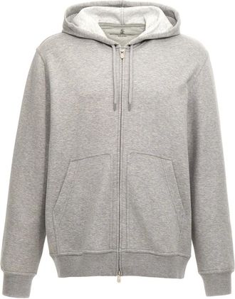 Brunello Cucinelli Heren, Sweatshirts & Hoodies, Grijs, Maat: XL Katoen