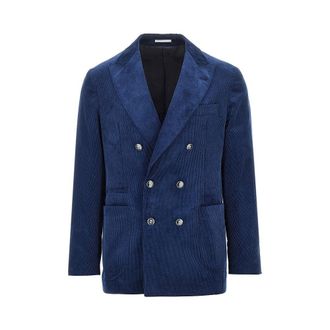 Brunello Cucinelli Corduroy double-breasted jacket Man 48