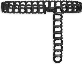Ferragamo Gancini Link Leather Belt in Nero at Nordstrom