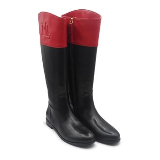 Ralph Lauren Schoenen, Dames, Zwart, 36 1/2 EU, Katoen, Justine II Hoge Laars