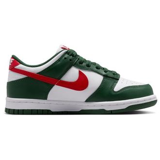 Nike Boys Dunk Low - Boys Grade School Basketball Shoes Fir/Univ Red/White Size 3.5