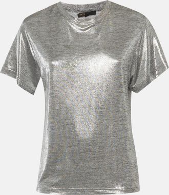 Maje Silver Lam&eacute; Jersey T-Shirt