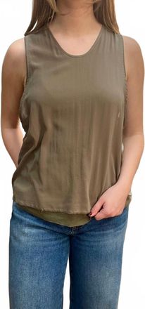 Kristensen Du Nord Sleeveless Georgette Tank In Safari