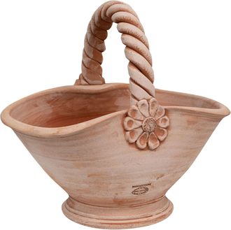 Biscottini International Biscottini - Cesta, Cesta, Jarr&oacute;n De Terracota. L46xpr34xh46 Cm Made In Italy