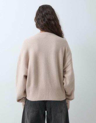 adidas Originals cardigan lavorato a maglia in taupe-Bianco