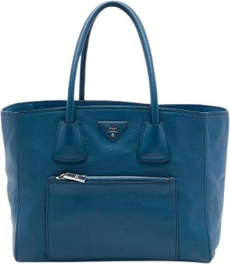 Prada Pre-owned Vintage Satchel - Dames - Vintage Shopper - Blauw - ONE Size - Leer - Vintage