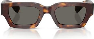 Oliver Peoples 50mm Jil Sander Edition 6 Rectangular Sunglasses in Dark Mahogany /Carbon Grey at Nordstrom