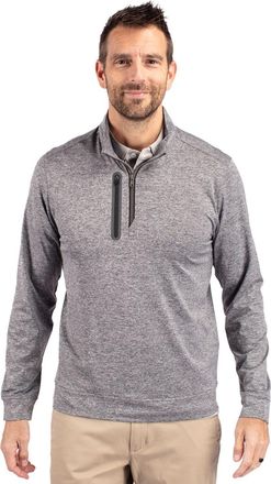 Cutter & Buck Stealth Heathered Quarter Zip Mens Pullover Jacket