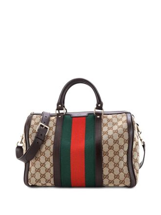 Gucci Vintage Web Boston Bag GG Canvas Medium satchel - Bruin