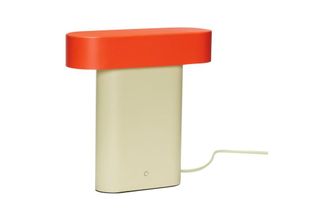 H&uuml;bsch L&aacute;mpara de mesa de metal rojo y dorado