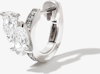 Repossi 18K White Gold Serti Sur Vide Diamond Hoop Earring - Womens - Diamond/18kt White Gold