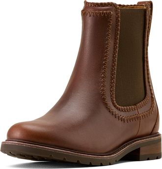Ariat Womens Wexford Whipstitch Chelsea Boots in Deep Cognac, B Medium Width, Size 6.5, by Ariat