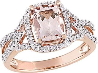 Rina Limor 10K Rose Gold 1.51 Ct. Tw. Diamond & Morganite Ring