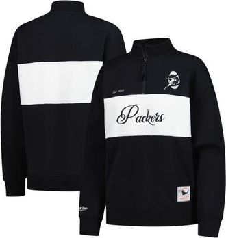 Mitchell & Ness Womens Mitchell & Ness Black Green Bay Packers Quarter-Zip Jacket at Nordstrom, Size X-Large