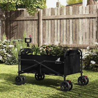 Woltu Carrito De 4 Ruedas Dobles - Plegable, Negro - Woltu