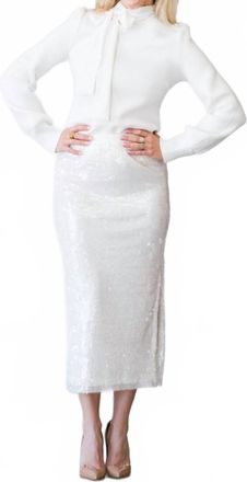 dh New York Carla Long Sleeve Top In White