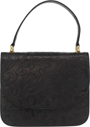 Balenciaga Pre-owned Handbags, female, Black, Size: ONE SIZE Pre-owned Vintage Embossed Leather Top Handle Bag