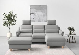 Sit&more Ecksofa »Farö L-Form« inklusive Federkern, wahlweise mit Bettfunktion und Bettkasten