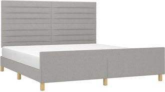 vidaXL Cama Sin Colch&oacute;n Tela Gris Claro 160x200 Cm Vidaxl