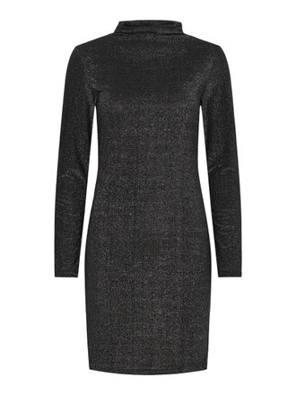 Pieces Womens Pcmonica Ls Glitter Dress Noos, Black/Detail:Silver, M