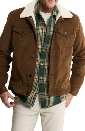 J.A.C.H.S. Faux Shearling Lined Trucker Jacket in Khaki at Nordstrom Rack, Size Xx-Large