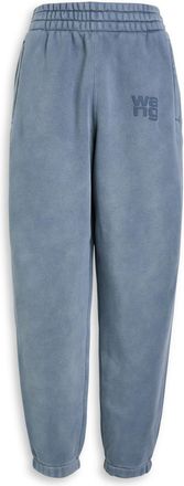 T Alexander Wang Alexanderwang.t Logo-embossed Cotton-blend Sweatpants - Blue - S (UK8-10 / S)