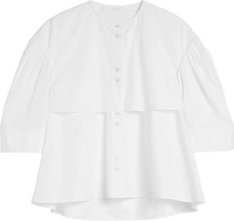 Jil Sander Shirt 135 - Dames - Blouses - Wit - M - Katoen - Overhemden