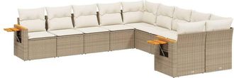 vidaXL Juego De Sof&aacute;s Jard&iacute;n Con Cojines Beige 10 Pzas Rat&aacute;n Sint&eacute;tico Vidaxl