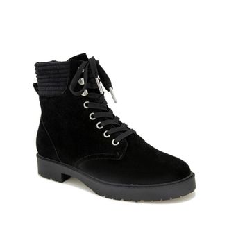 Splendid Sadie SD0SAD01 Combat Boots Womens Black Suede Lace Up Ankle KHD1122 (Black,8)