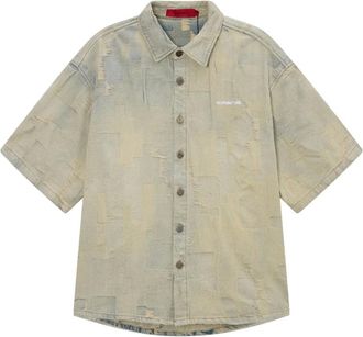 Acupuncture Camicia Patchwork - - Shirts - Uomo - Blu - L