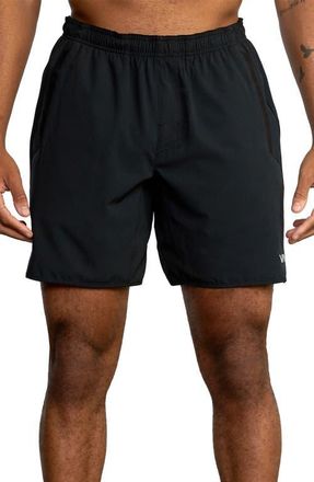 Rvca Yogger Stretch Athletic Shorts in Black at Nordstrom, Size X-Large