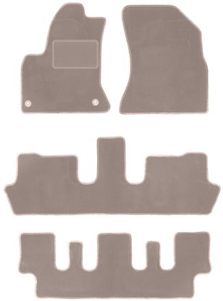 OEM Alfombrillas De Terciopelo Beige Para Citro&euml;n C4 Grand Picasso 7 Plazas (2006-2013)