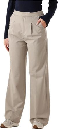 Notre-V Broeken, Dames, Beige, L, Elegante Zandkleurige Pantalon
